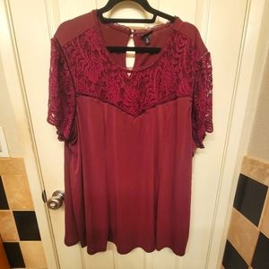 Torrid Burgundy Lace Top